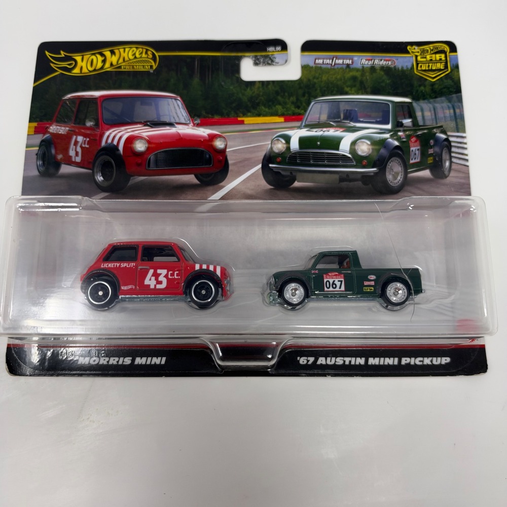Hot Wheels Premium Car Culture Morris Mini & 67 Austin Mini Pickup 2-Pack HBL96
